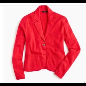 J Crew Cropped Sweater Blazer Belvedere Red NWT!